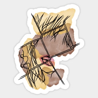 The Girl Behind Bars Watercolor Art Sticker